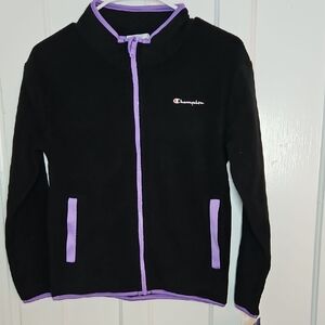 Champion Black Fleece Jacket with Lavender Trim